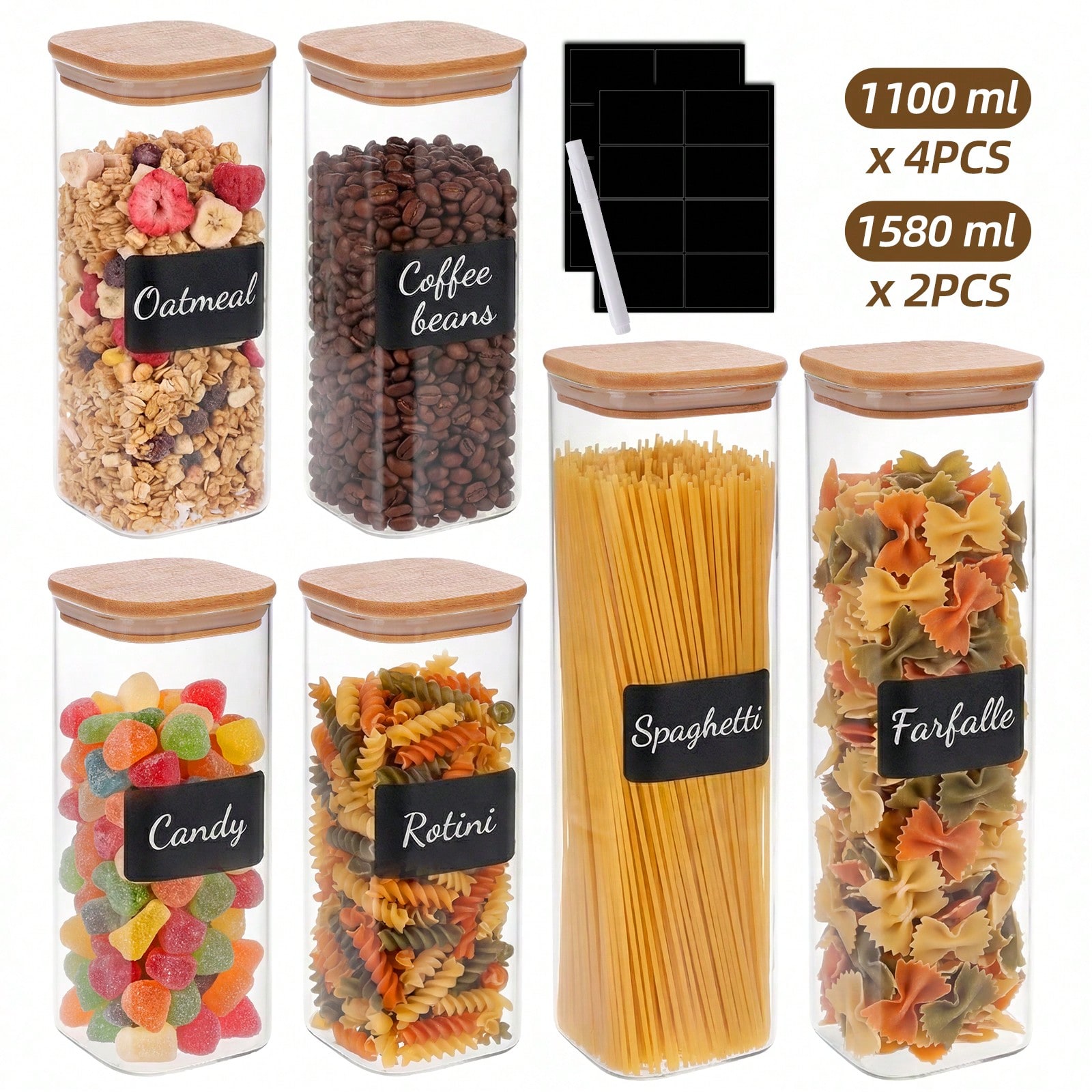 Glass Food Storage Containers  - огляд і ціна Snacks Food Labels