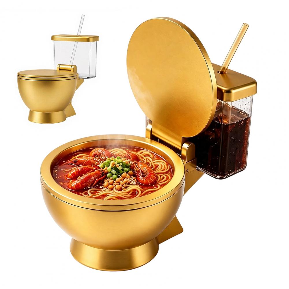 Toilet Shaped Ramen Bowl Set,  - огляд і ціна Food Drink Snacks
