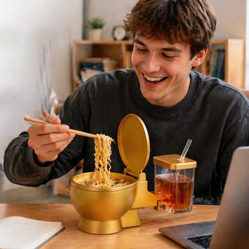 Toilet Shaped Ramen Bowl Set,  - огляд і ціна Food Drink Snacks